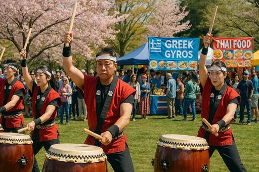 和太鼓演奏と屋台の祭典 和太鼓演奏と屋台の祭典の写真