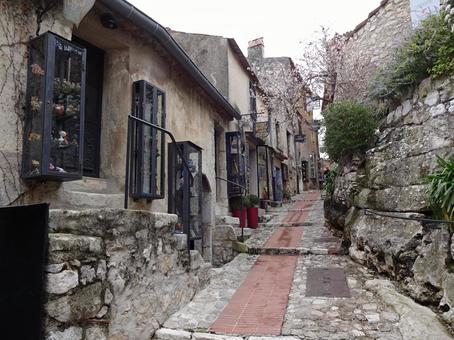 フランス　エズの小道 フランス,エズ,街並みの写真素材