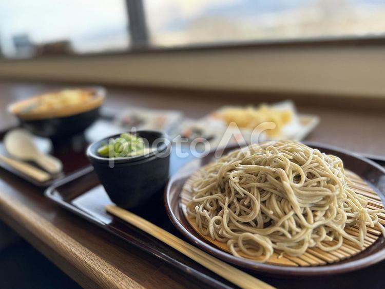 ざるそばと天ぷら御膳 ざるそば,そば,蕎麦の写真素材