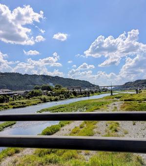 川と青空 川と青空の写真