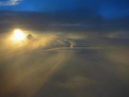 Photo, সেট সূর্য, সূর্যাস্ত, মেঘের উপরে, 