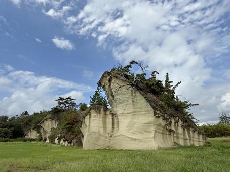 野蒜海岸の侵食跡 野蒜海岸,陸の松島,侵食の写真素材
