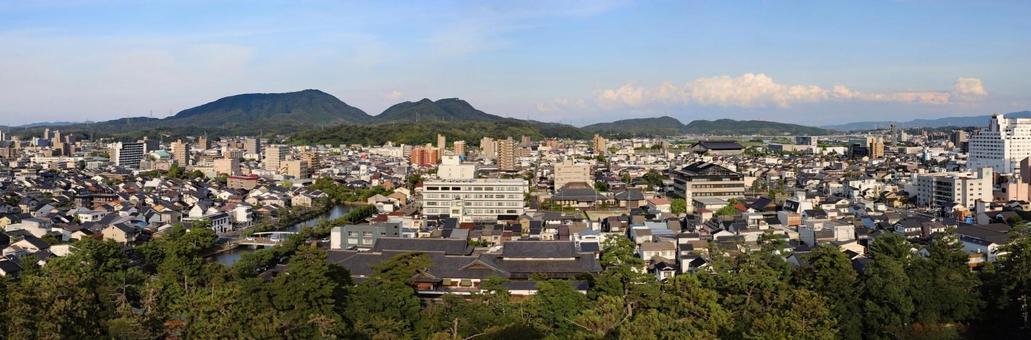 松江市街 天守 12600×4200px 松江市街 天守 12600×4200px 松江城,松江市,島根県の写真素材