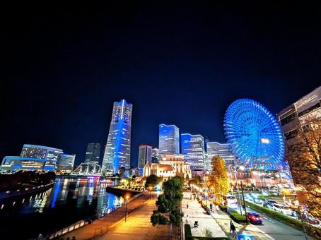 みなとみらいの夜景(ハイコントラスト) みなとみらいの夜景(ハイコントラスト)の写真