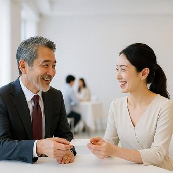 婚活イベントでのプロフィール交換 婚活イベントでのプロフィール交換の写真