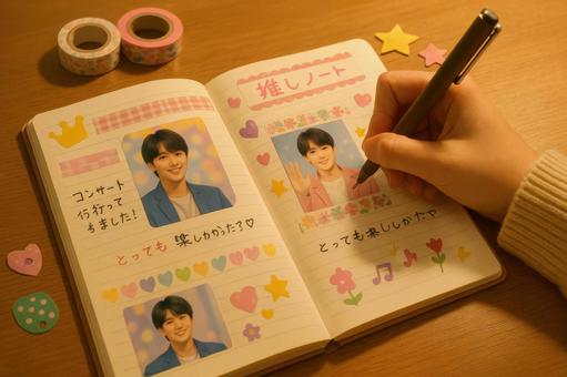 推し活ノートを丁寧に書く時間 推し活ノートを丁寧に書く時間の写真