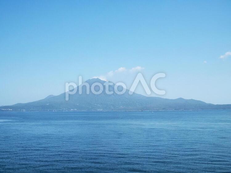 鹿児島の美しい桜島の風景 桜島,島,海の写真素材