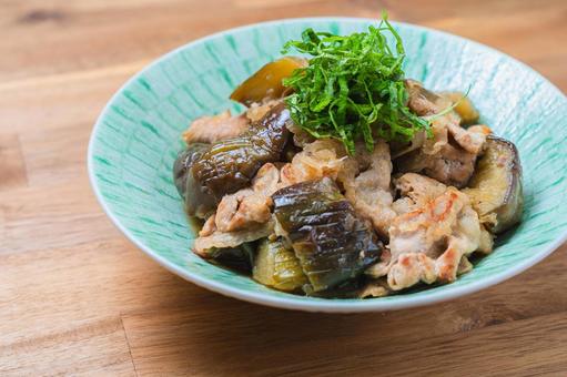 Grilled pork and eggplant with grated daikon radish, JPG