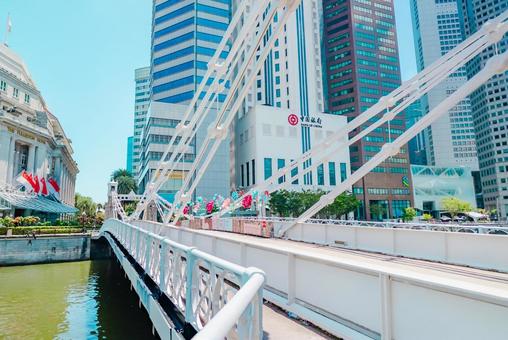 【シンガポール】金融街の街並み シンガポール,ビル,金融街の写真素材