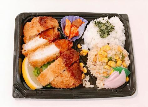 とんかつ弁当 とんかつ弁当 とんかつ弁当,とんかつとうもろこし弁当,とんかつの写真素材