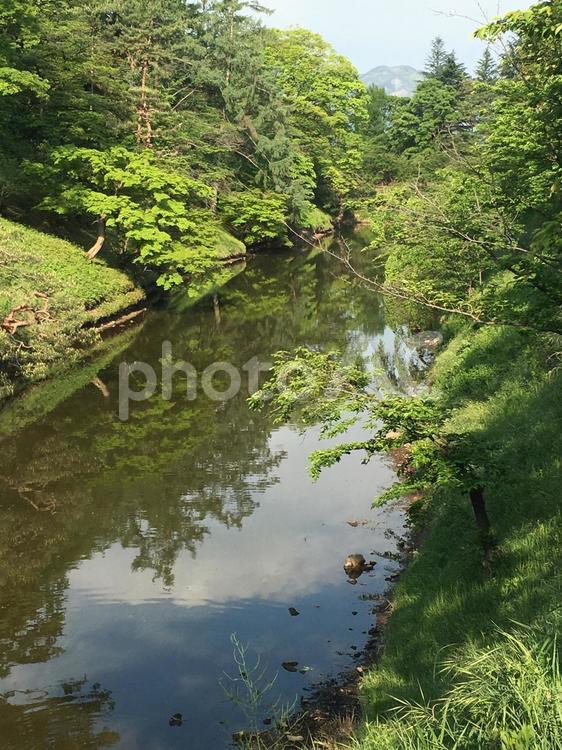 上田城の堀 上田城,堀,古城の写真素材