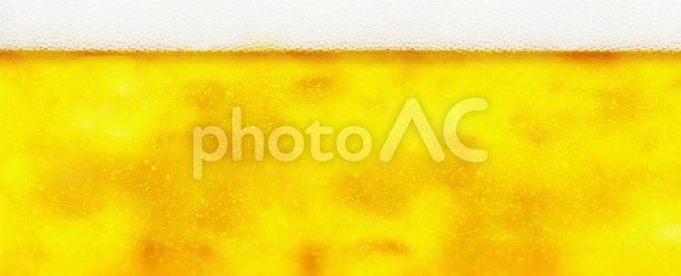 上部が泡の生ビールの背景画像横長 生ビール,ビール,泡の写真素材