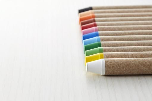 綺麗に整列した12色クレヨン クレヨン,12色,整列の写真素材