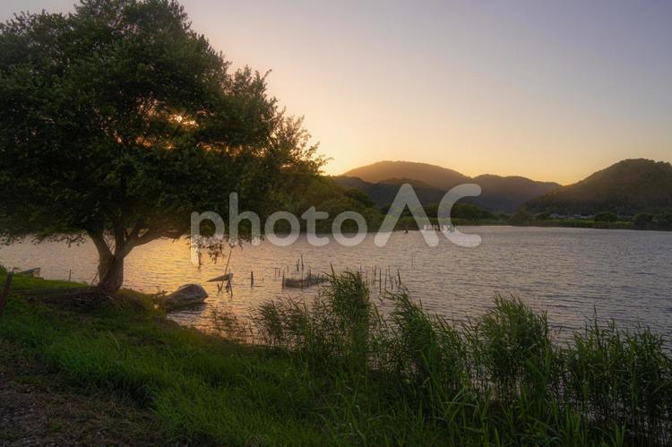 癒される風景写真 夕日,山,夕方の写真素材