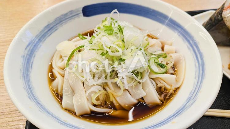 きしコロ(ネギ) きしめん,麺類,冷たい麺の写真素材