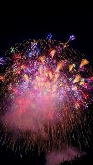 夜空に咲く鮮やかな花火 風景,風景素材,花火の写真素材