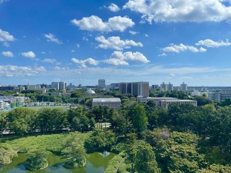 松見展望塔から望むつくばセンターの景観3 松見展望塔から望むつくばセンターの景観3 つくば市,つくばセンター,筑波研究学園都市の写真素材