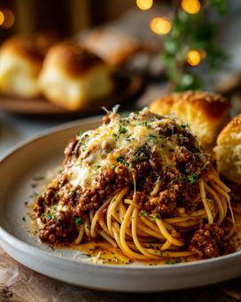 レストランで提供される本格ボロネーゼの写真