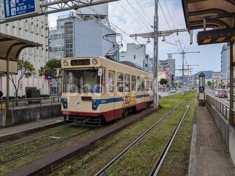 とさでん（1000系） 路面電車,とさでん,高知の写真素材