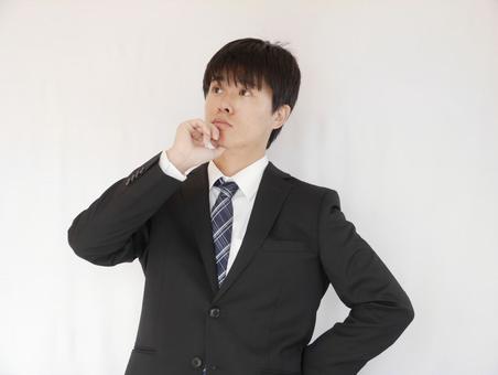 20's man businessman think 20's man businessman think