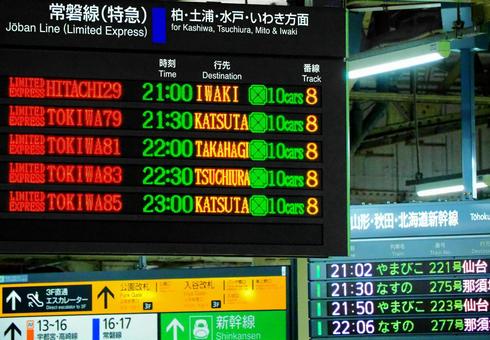 Photo, station, bullet train, electro-bright display panel, 