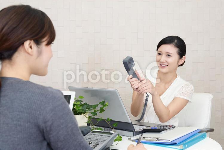 オフィスで仕事中の二人のビジネスウーマン 女性,ビジネスウーマン,女の写真素材