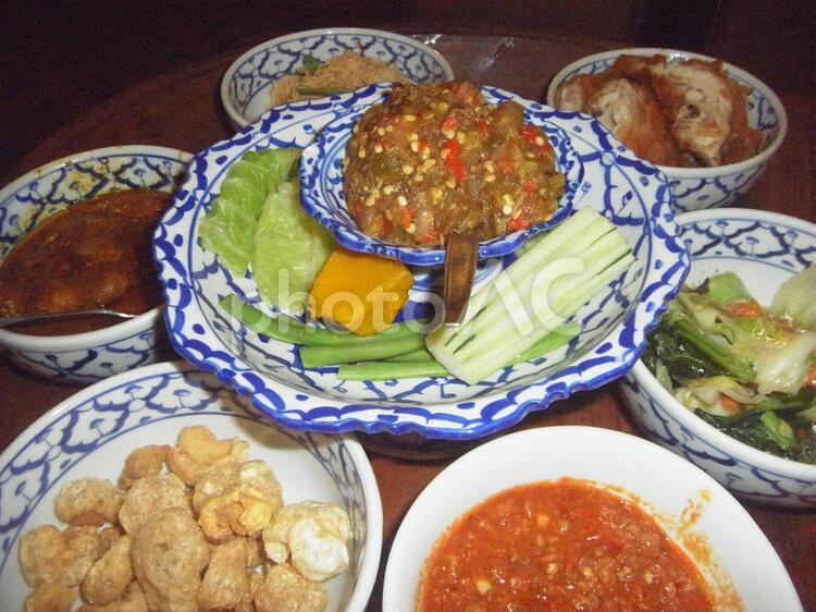 チェンマイ（タイ北部の観光地）の伝統料理 チェンマイ,タイ,伝統料理の写真素材