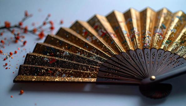 金色の扇の写真