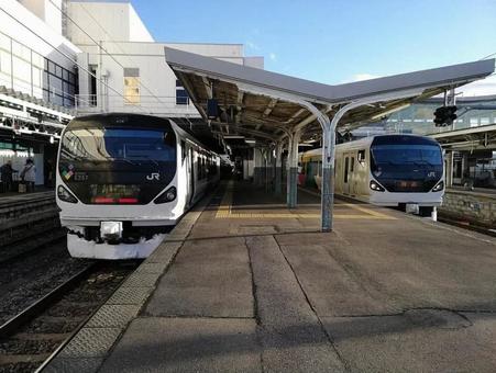 Ｅ２５７系の並び 鉄道,jr東日本,jrの写真素材