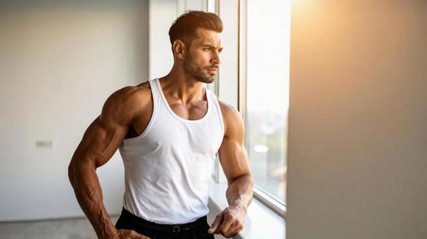 ムキムキの男性B ムキムキの男性Bの写真
