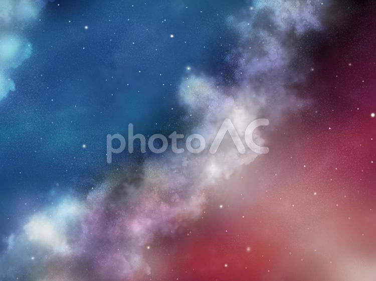 赤と青の世界 宇宙,雲,星の写真素材