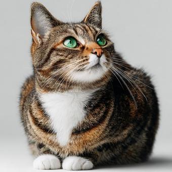 エメラルドグリーンの瞳が美しいキジトラ猫 エメラルドグリーンの瞳が美しいキジトラ猫の写真