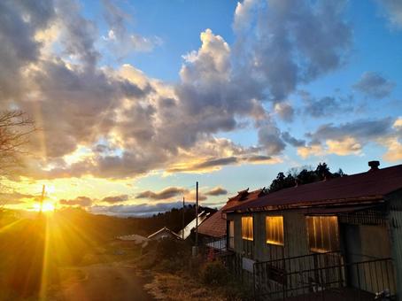 秋の夕暮れ 秋の夕暮れの写真