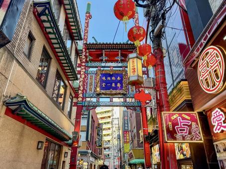 横浜中華街　市場通り 横浜中華街,チャイナタウン,市場通りの写真素材