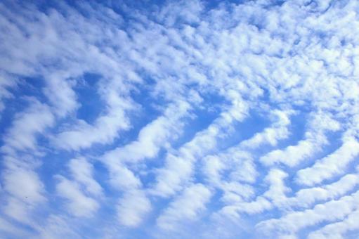 空を占めるうろこ雲の写真