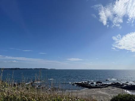 草と広大な青空 草と広大な青空 青空,雲,海の写真素材