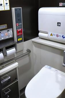 新幹線のトイレ・お手洗い トイレ,手洗い,お手洗いの写真素材