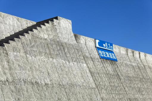 赤羽根漁港の防潮堤8（田原市） 防潮堤,コンクリート,赤羽根町の写真素材