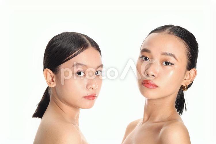 美しい二人の女性 若い,女性,外国人女性の写真素材