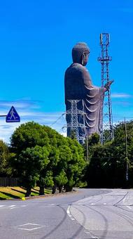 世界一巨大な仏像の背中_3（牛久） 巨大,巨大建造物,巨大仏の写真素材