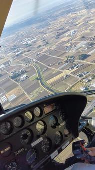 空高く 空中,高い,畑の写真素材