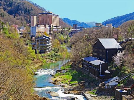 札幌　定山渓温泉 定山渓,定山渓温泉,建物の写真素材