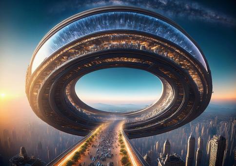 人工重力に包まれた巨大都市空間 人工重力に包まれた巨大都市空間の写真