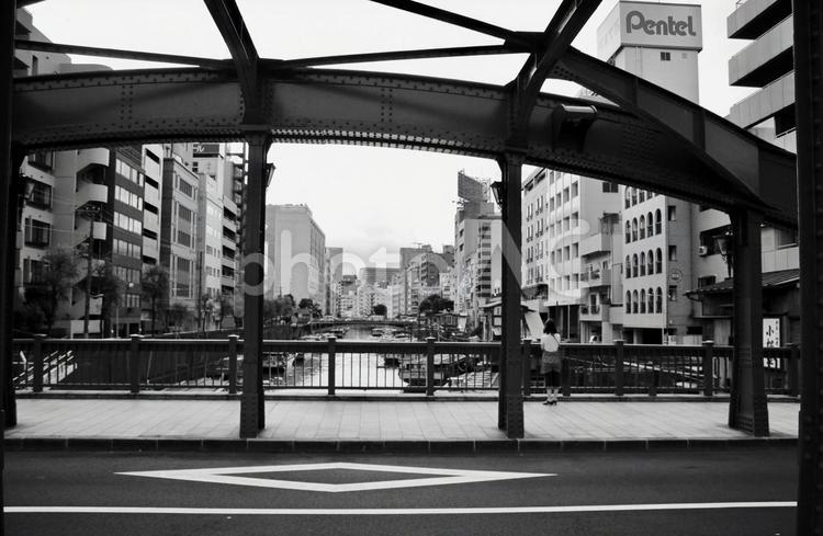 柳橋、モノクロの風景 東京,台東区,柳橋の写真素材