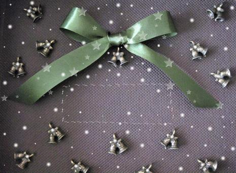 グリーティングカード ”クリスマスと緑のリボン” グリーティングカード ”クリスマスと緑のリボン” の写真