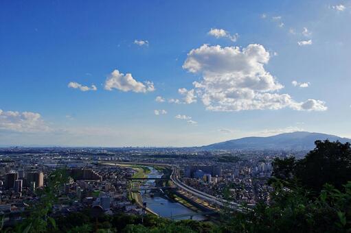 山腹より見下ろす街並み 街並み,猪名川,秀望台の写真素材