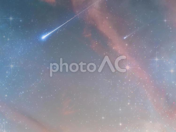 美しい夕焼けと流れ星　コピースペース 流れ星,夕焼け,夕暮れの写真素材