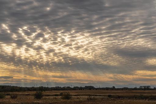 天使の階段 空,雲,夕方の写真素材