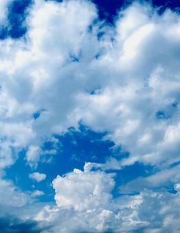 雲の雑談 青空,青,空の写真素材