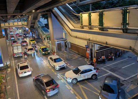 タイ　バンコクの渋滞 タイ,バンコク,渋滞の写真素材